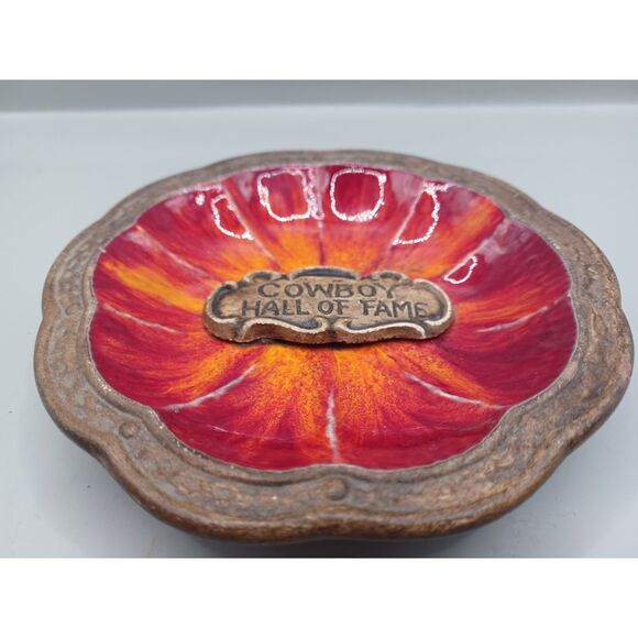 Treasure Craft USA Cowboy Hall of Fame Fire Flame Red Orange Trinket Ring Dish - Picture 4 of 12